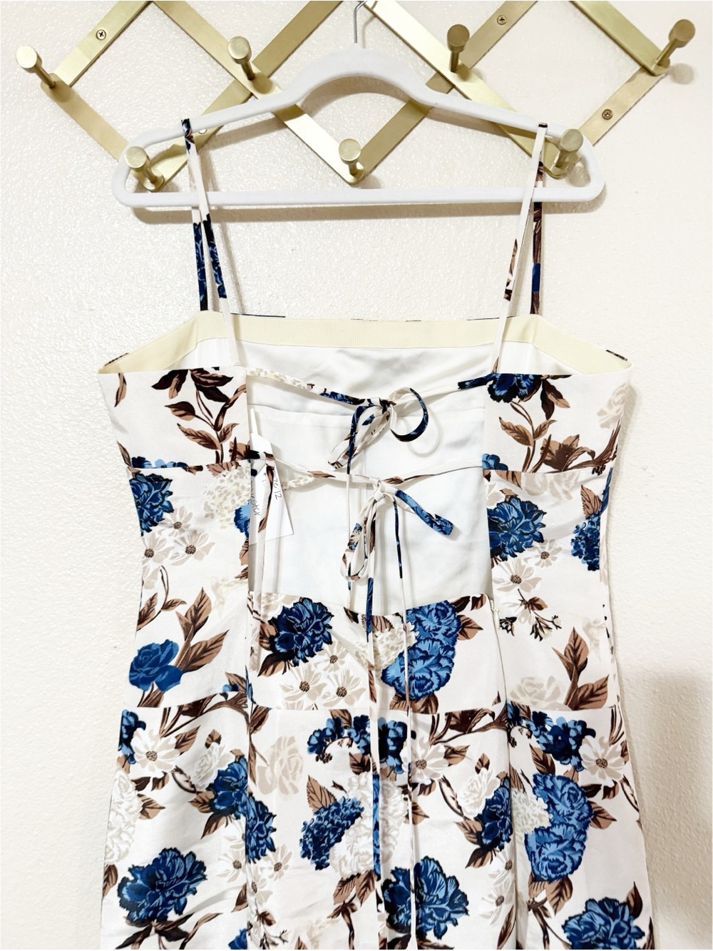 Tory Burch Lace Up Tie Back Floral Print Ottoman Midi Tank Dress NEW Size 12 - Picture 9 of 11